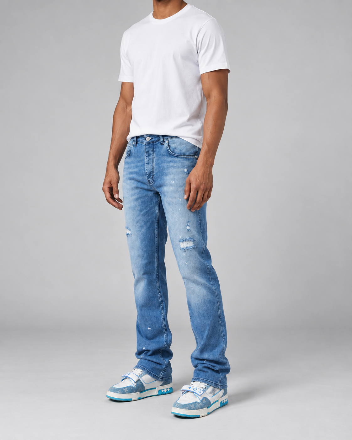 Jean flare light washed