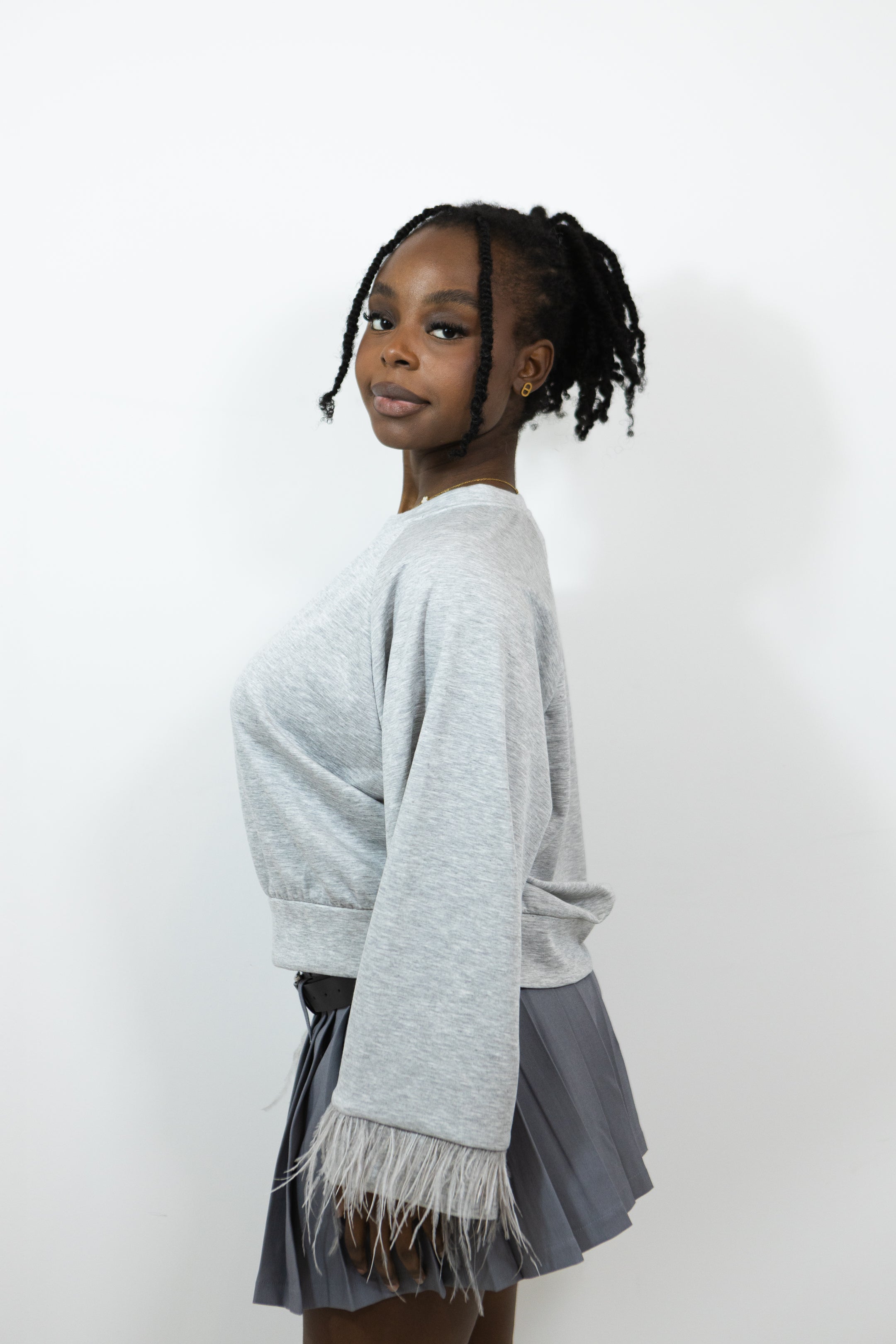 PULL AMPLE MANCHE PLUMÉ