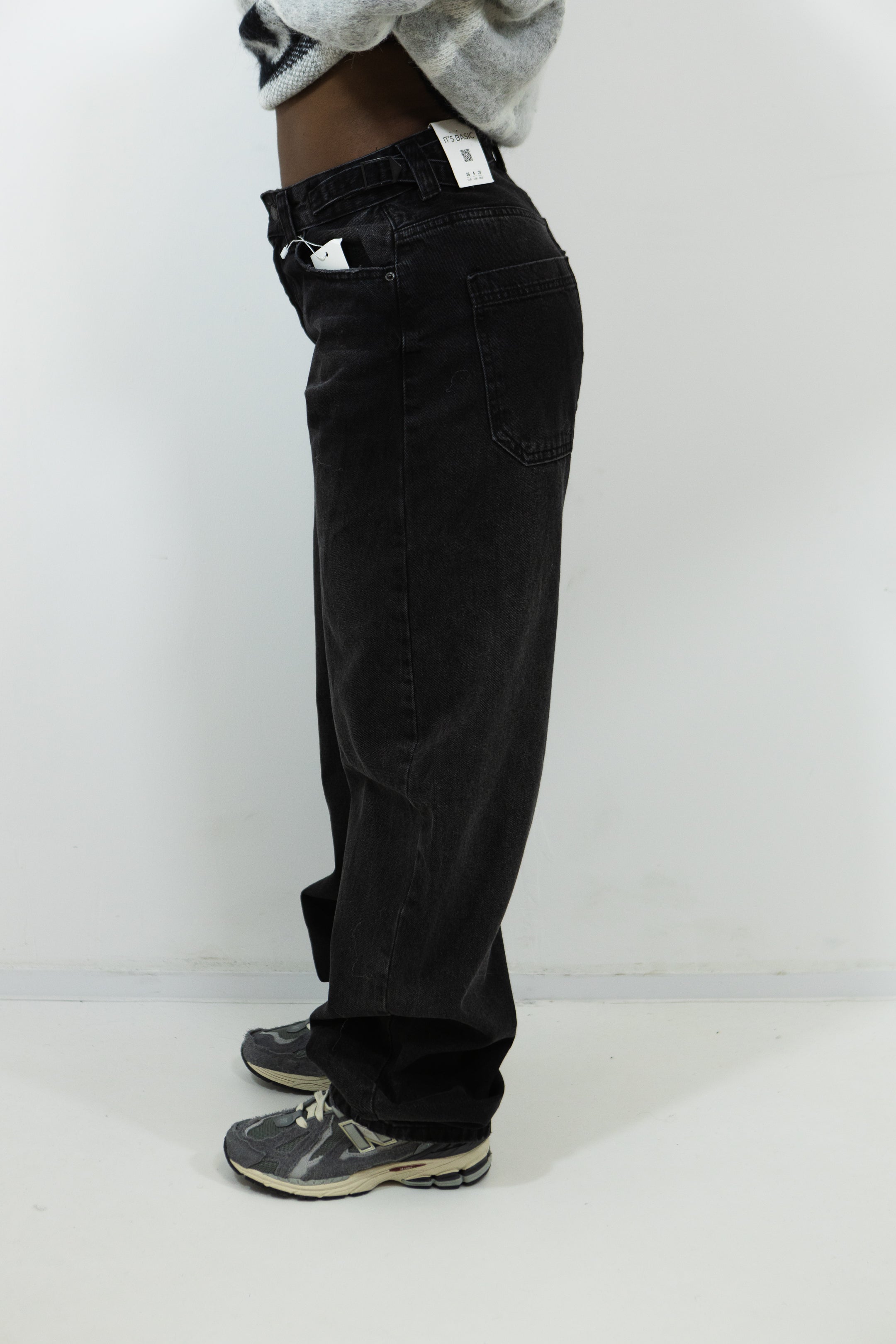 JEAN WIDE LEG AVEC BOUCLES