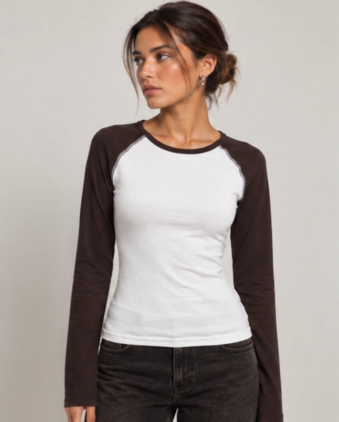Top manches bi-color