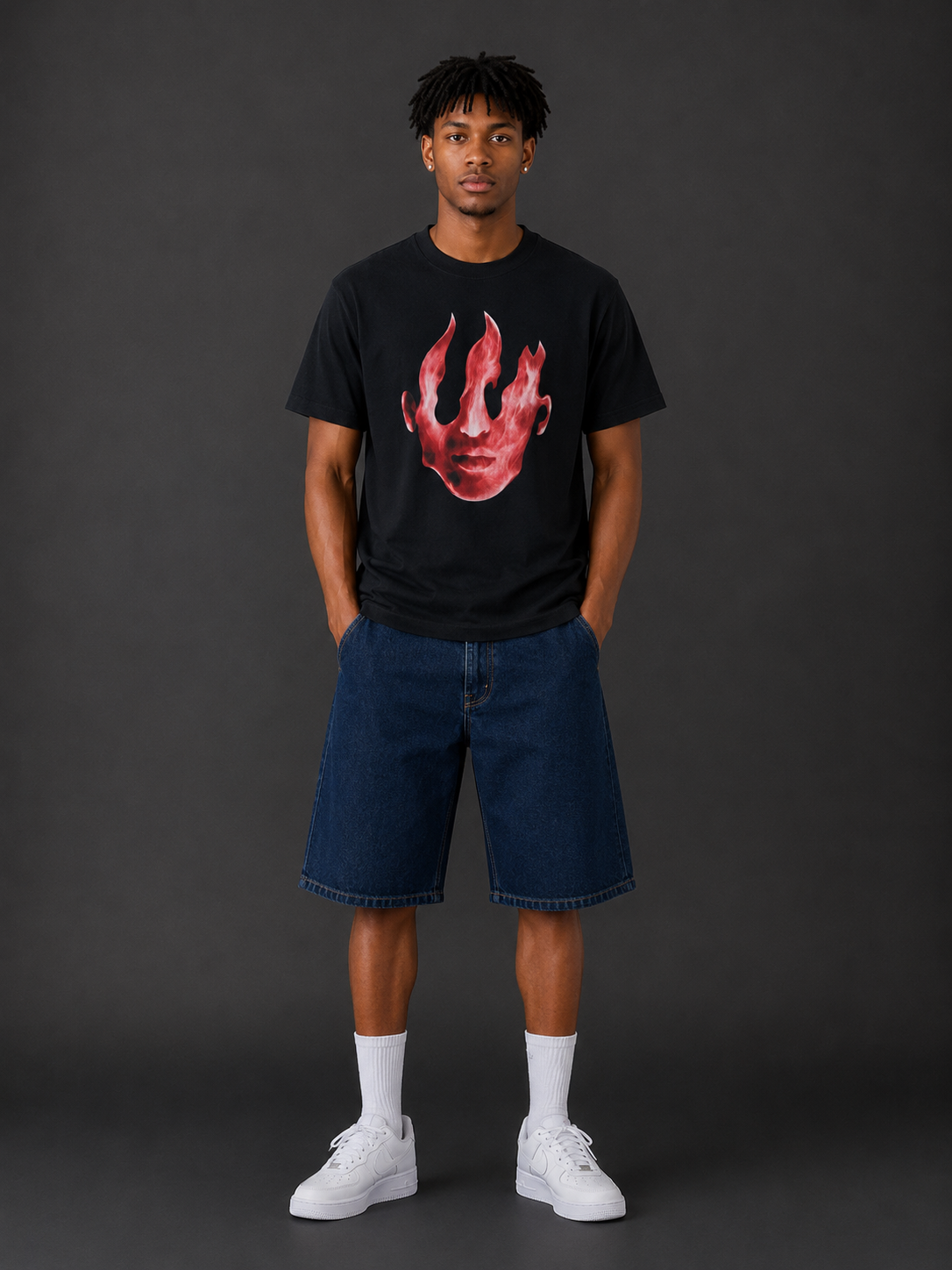T-shirt fire face