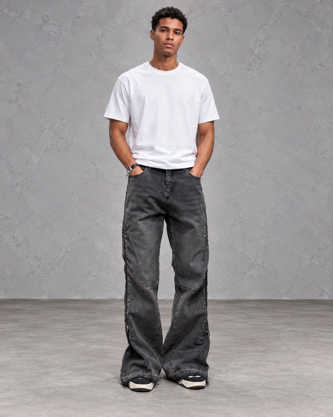 Jean flare zipped