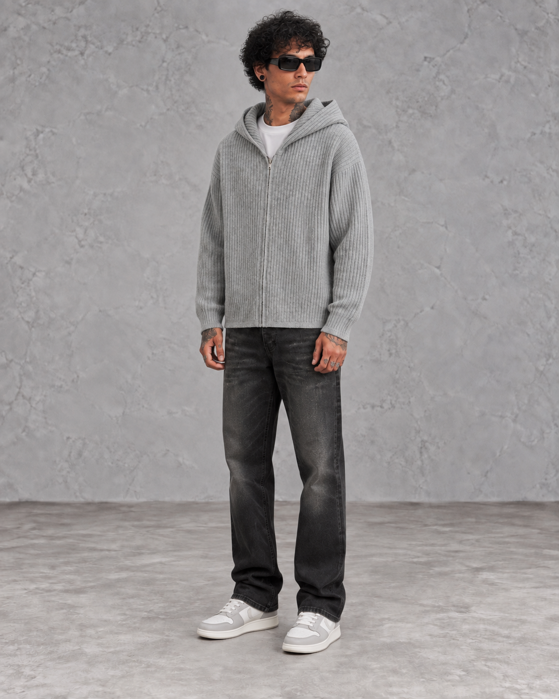 Zip hoodie rainure