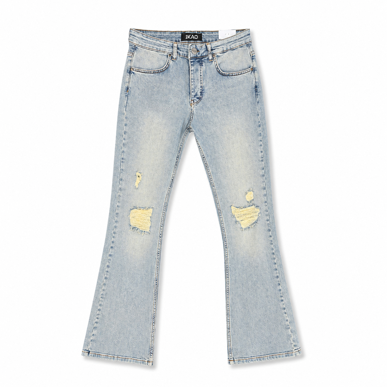 Jean flare scratched