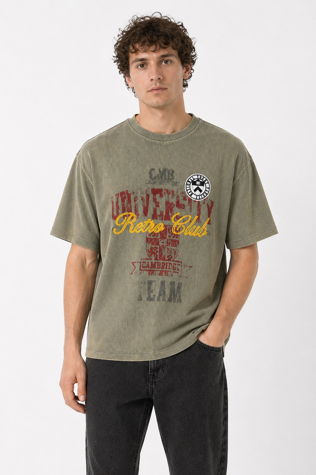 T-shirt vintage rainure