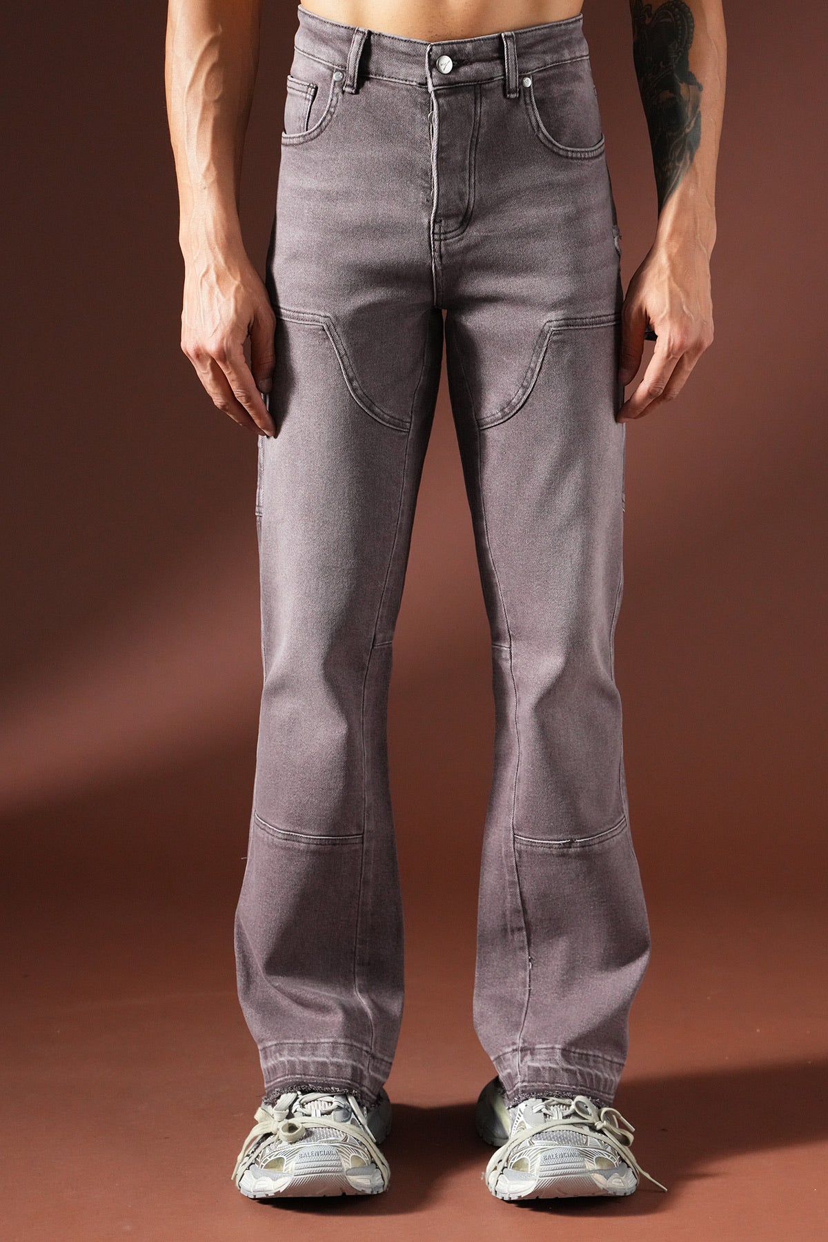 Jean flare double knee