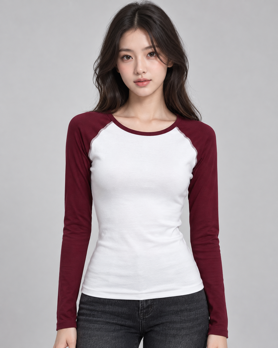 Top manches bi-color