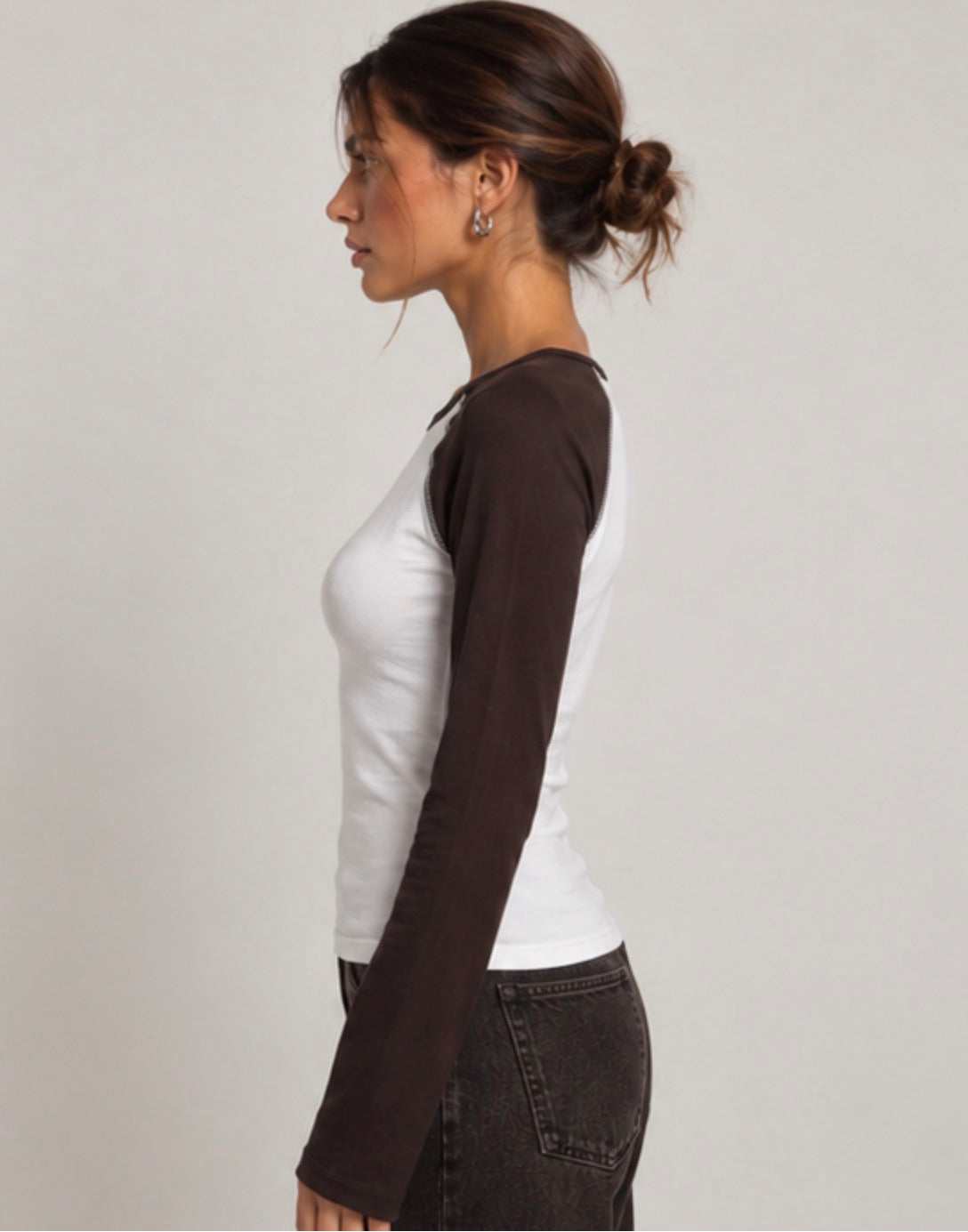 Top manches bi-color