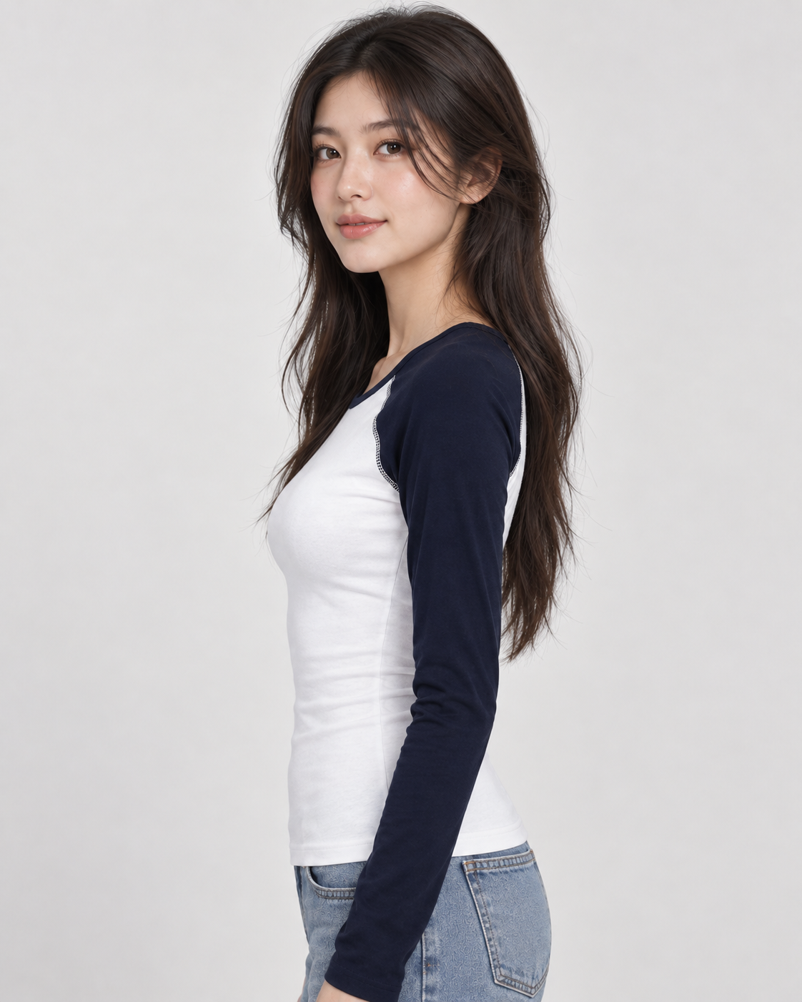 Top manches bi-color