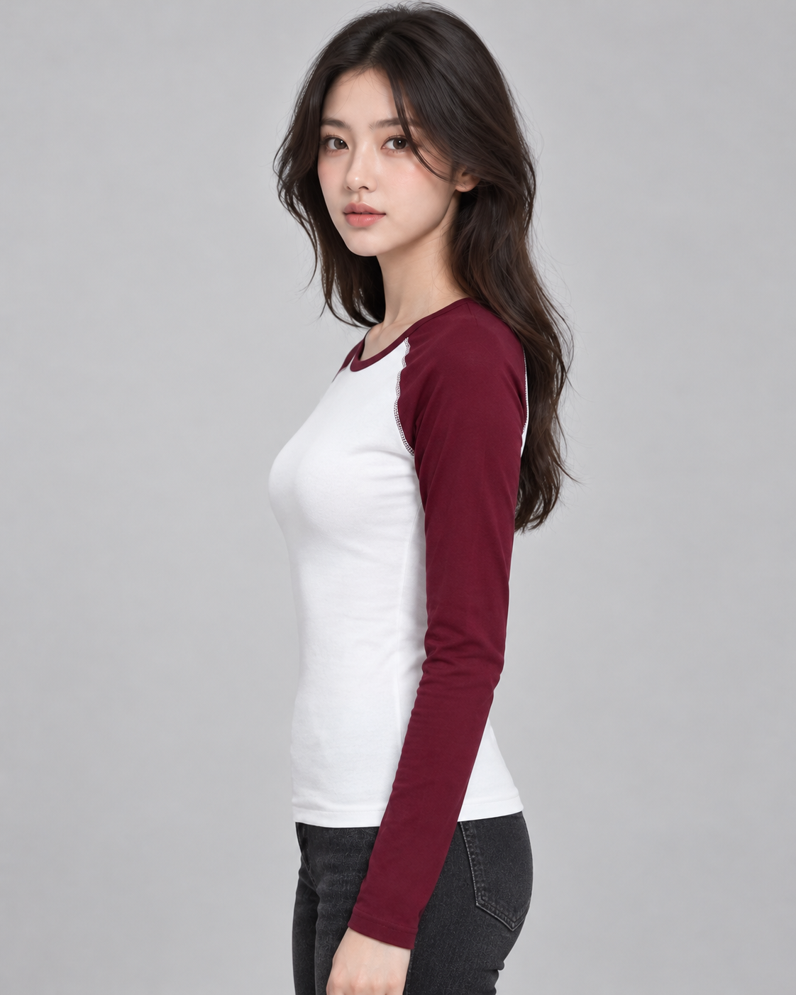 Top manches bi-color