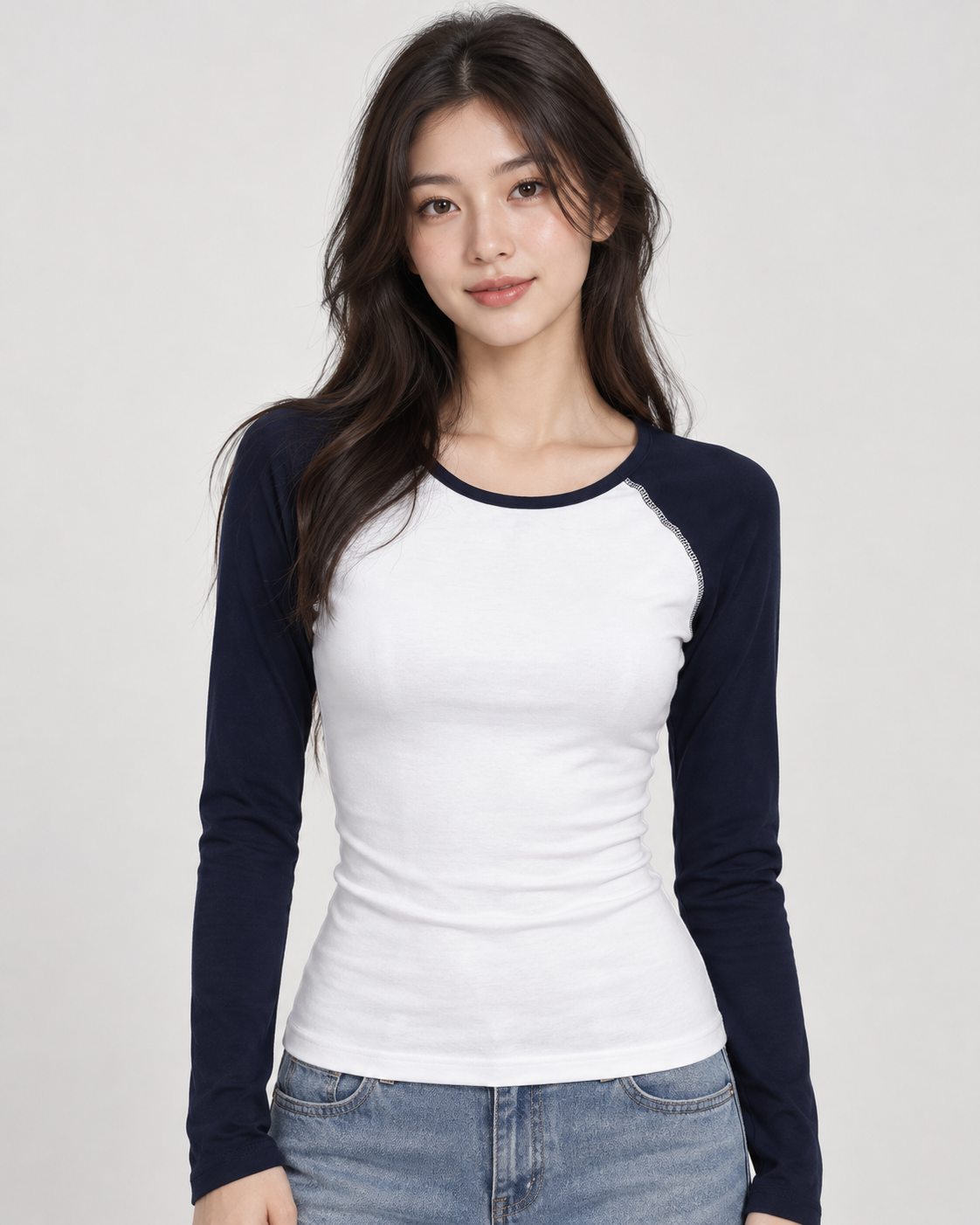 Top manches bi-color