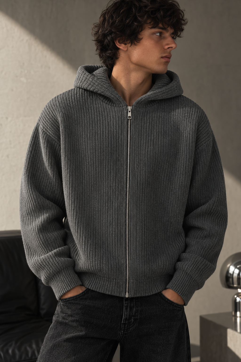 Zip hoodie rainure
