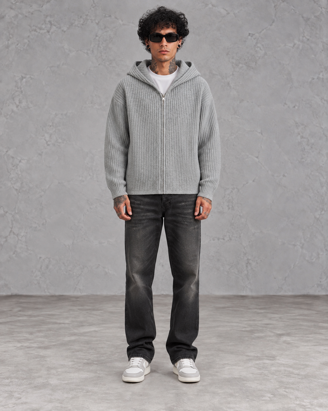 Zip hoodie rainure