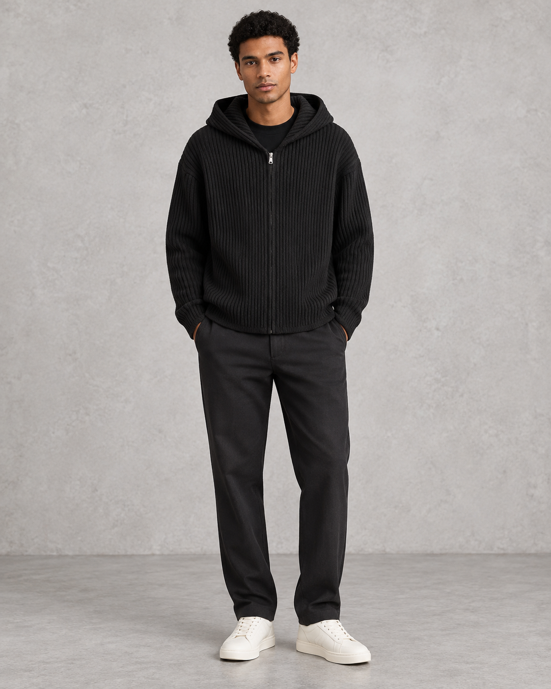 Zip hoodie rainure