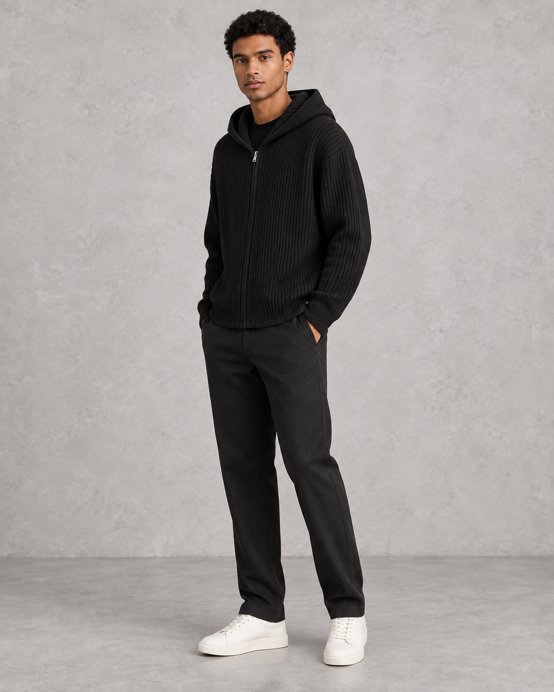 Zip hoodie rainure