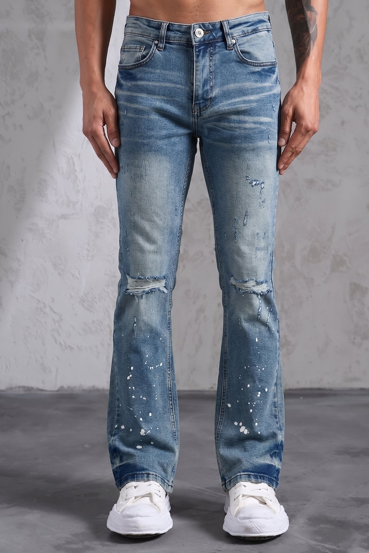 Jean flare paint ripped
