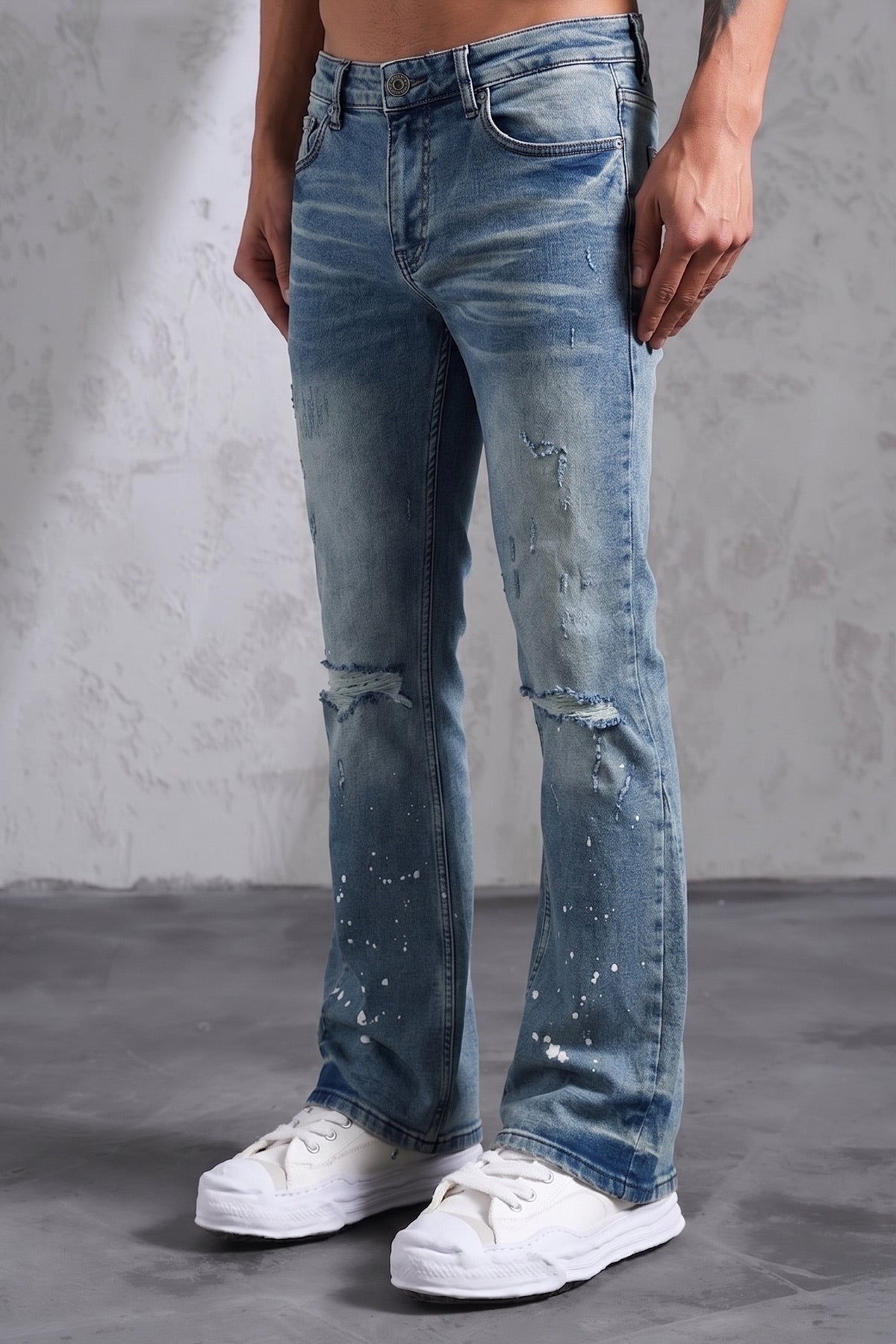 Jean flare paint ripped
