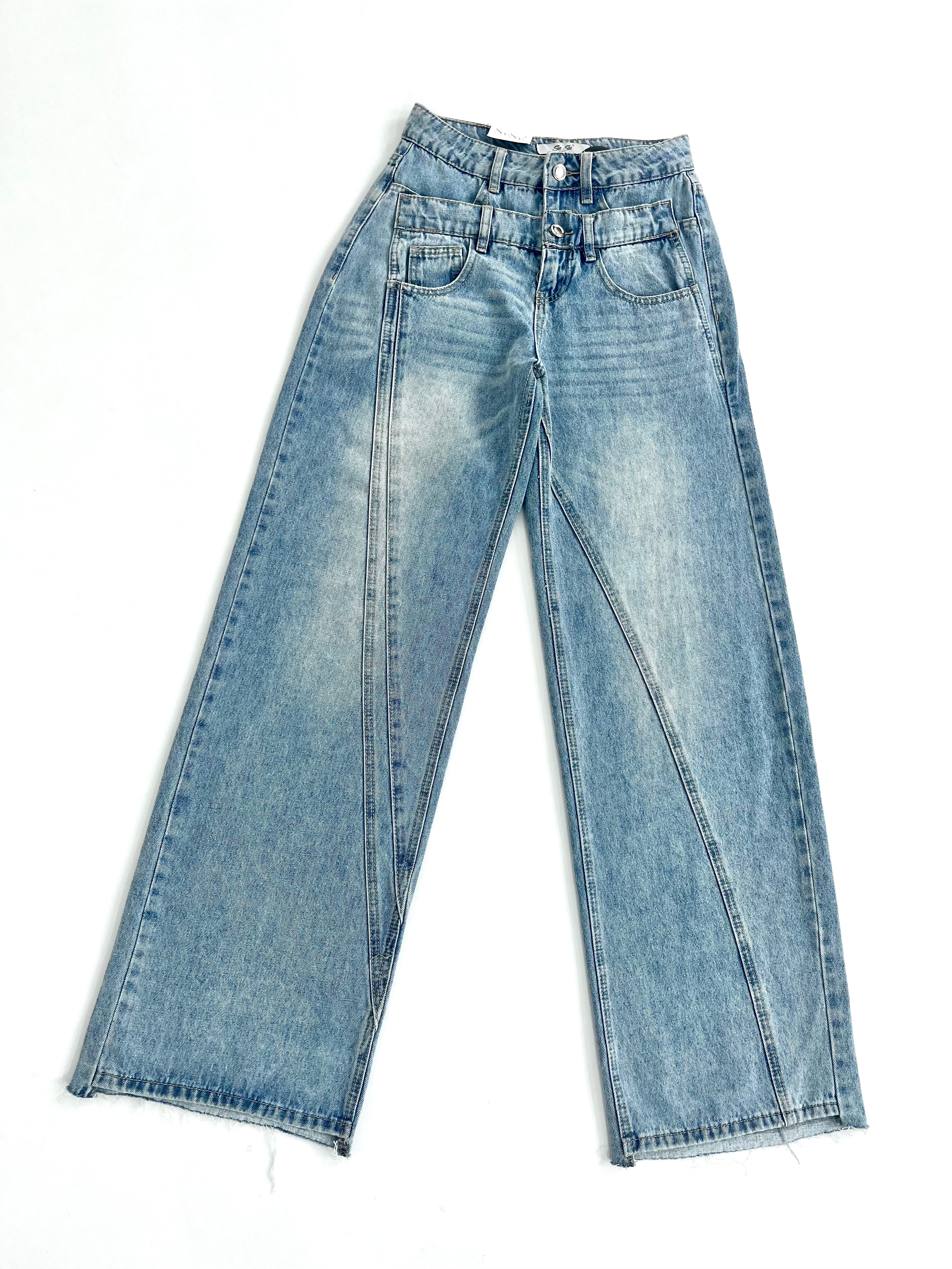 JEAN DOUBLE WIDE LEG - BLEU