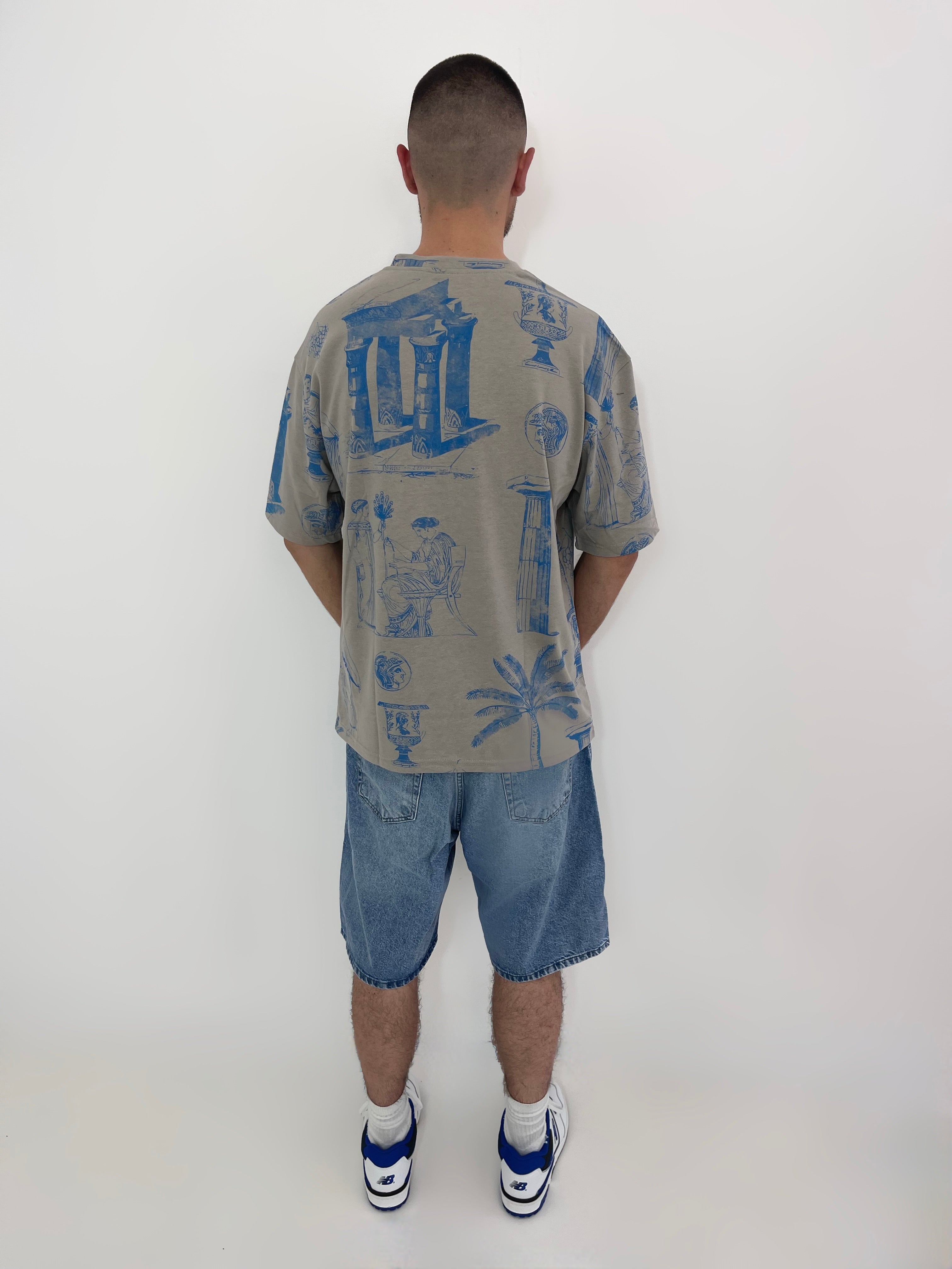 T-SHIRT ANTICA GRIS / BLEU