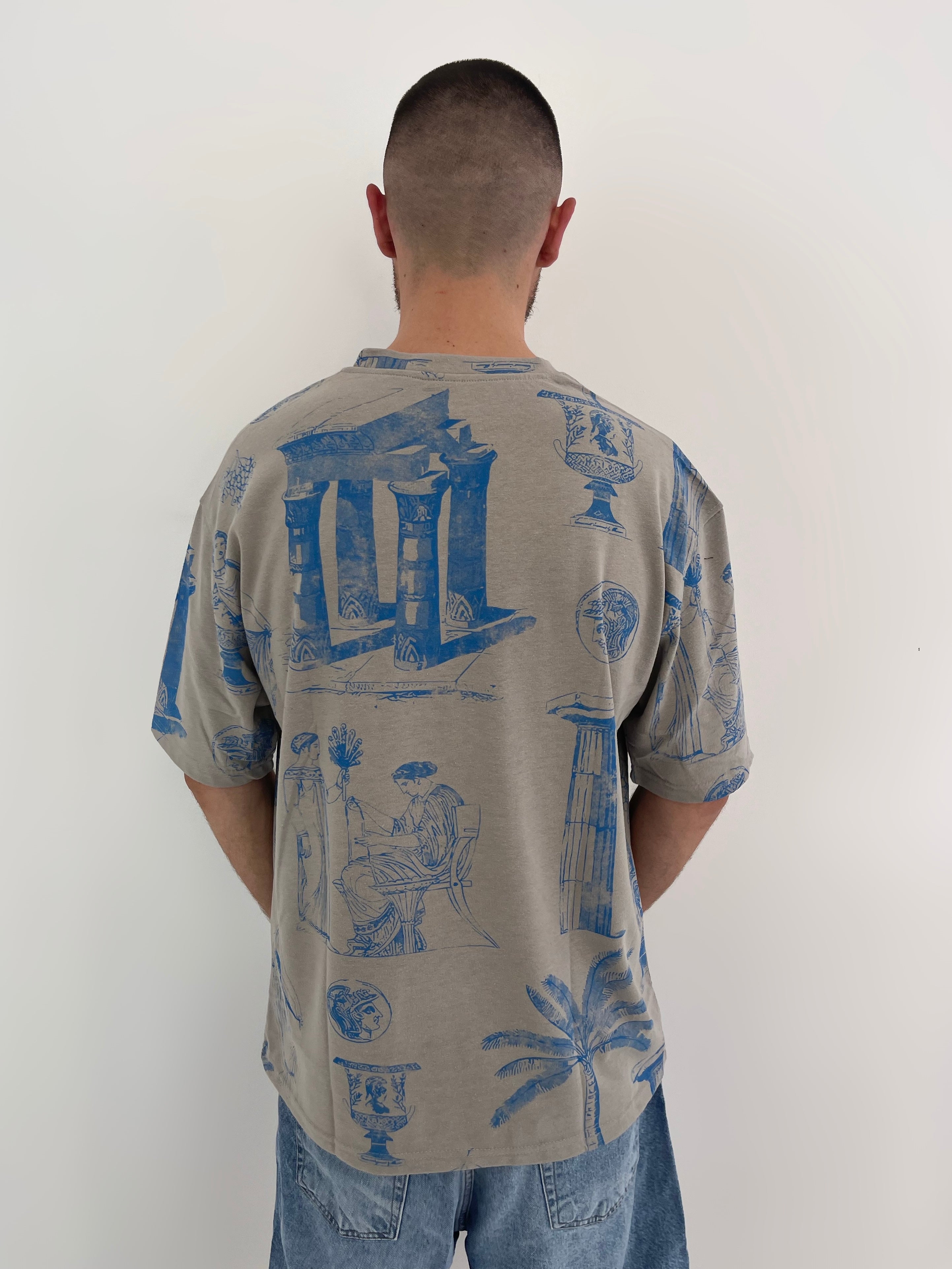 T-SHIRT ANTICA GRIS / BLEU