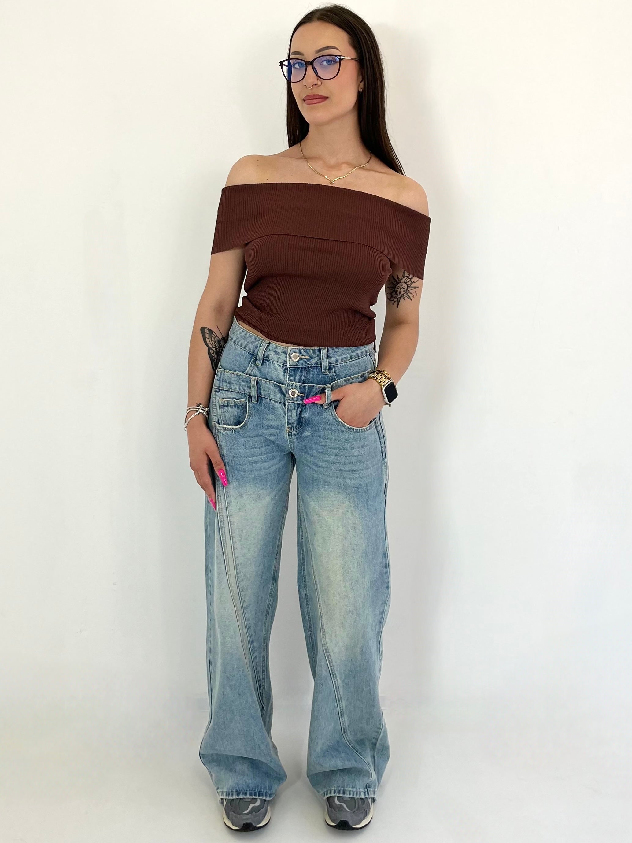 JEAN DOUBLE WIDE LEG - BLEU