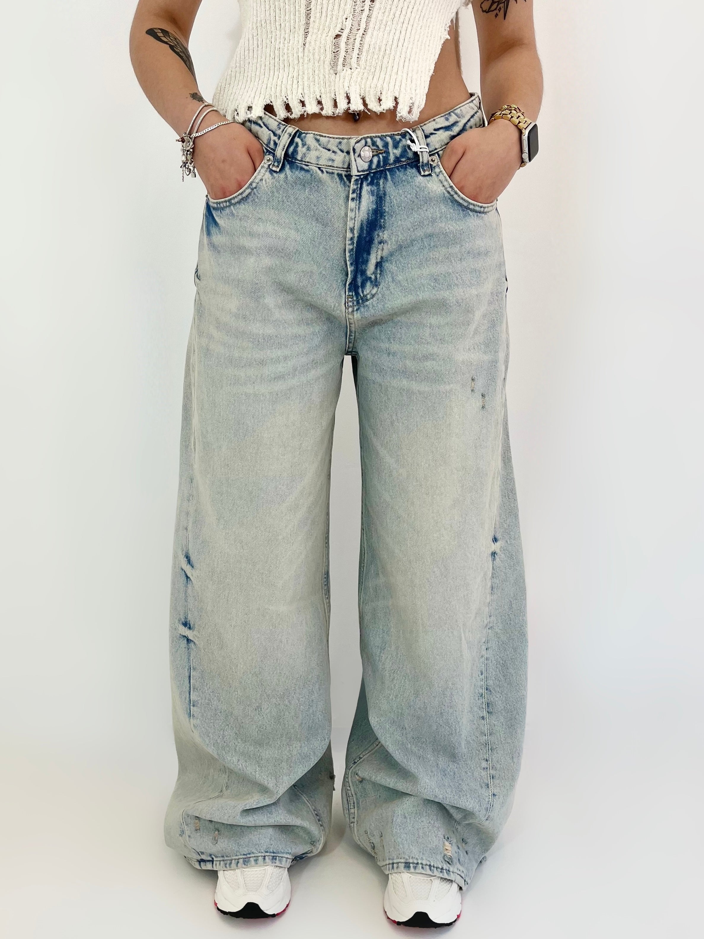 JEAN WIDE LEG  WASHED